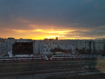 Coucher de soleil aux Batignolles