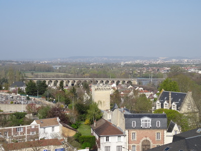 Viaduc ferroviaire du Pecq vu depuis les hauteurs de Saint-Germa