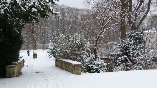 Le Parc de la Malmaison sous la neige