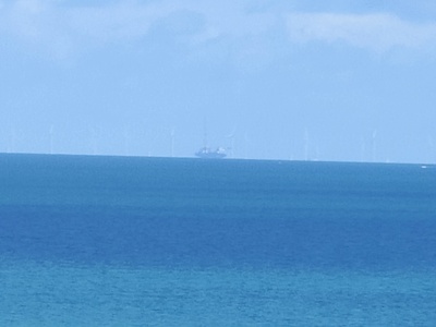 Parc éolien en mer en construction au large de Erquy