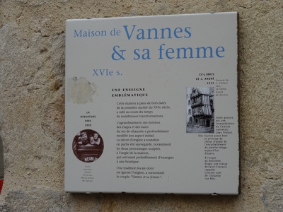 Plaque "Vannes et sa femme" à Vannes