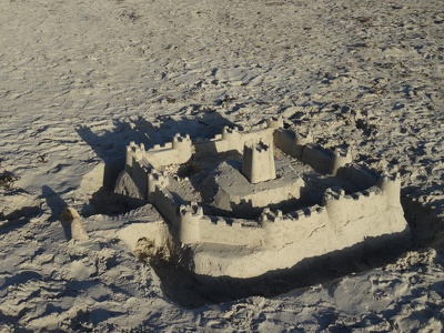 Château de sable sur la Grande Plage de Carnac