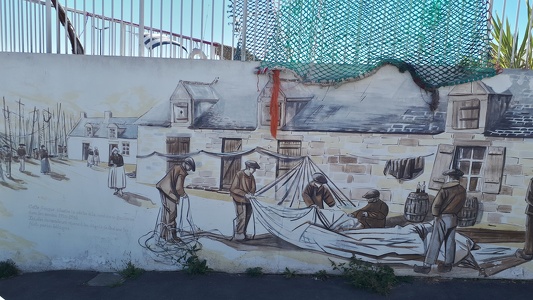 Fresque sur les murs du batiment de la SNSM de Quiberon